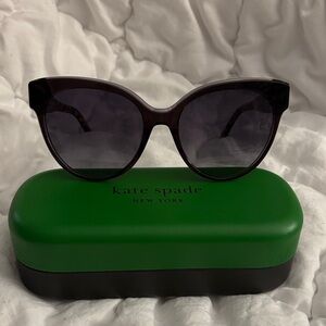 Kate Spade Dark Sunglasses with Green Case